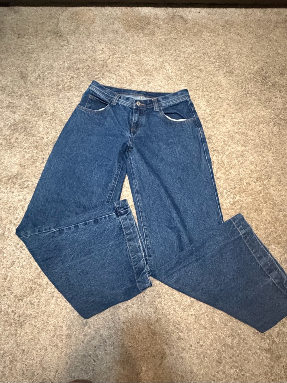 Brandy Melville, J.Galt Women's Wide-Leg Extra Low-Rise Dark Blue Jeans